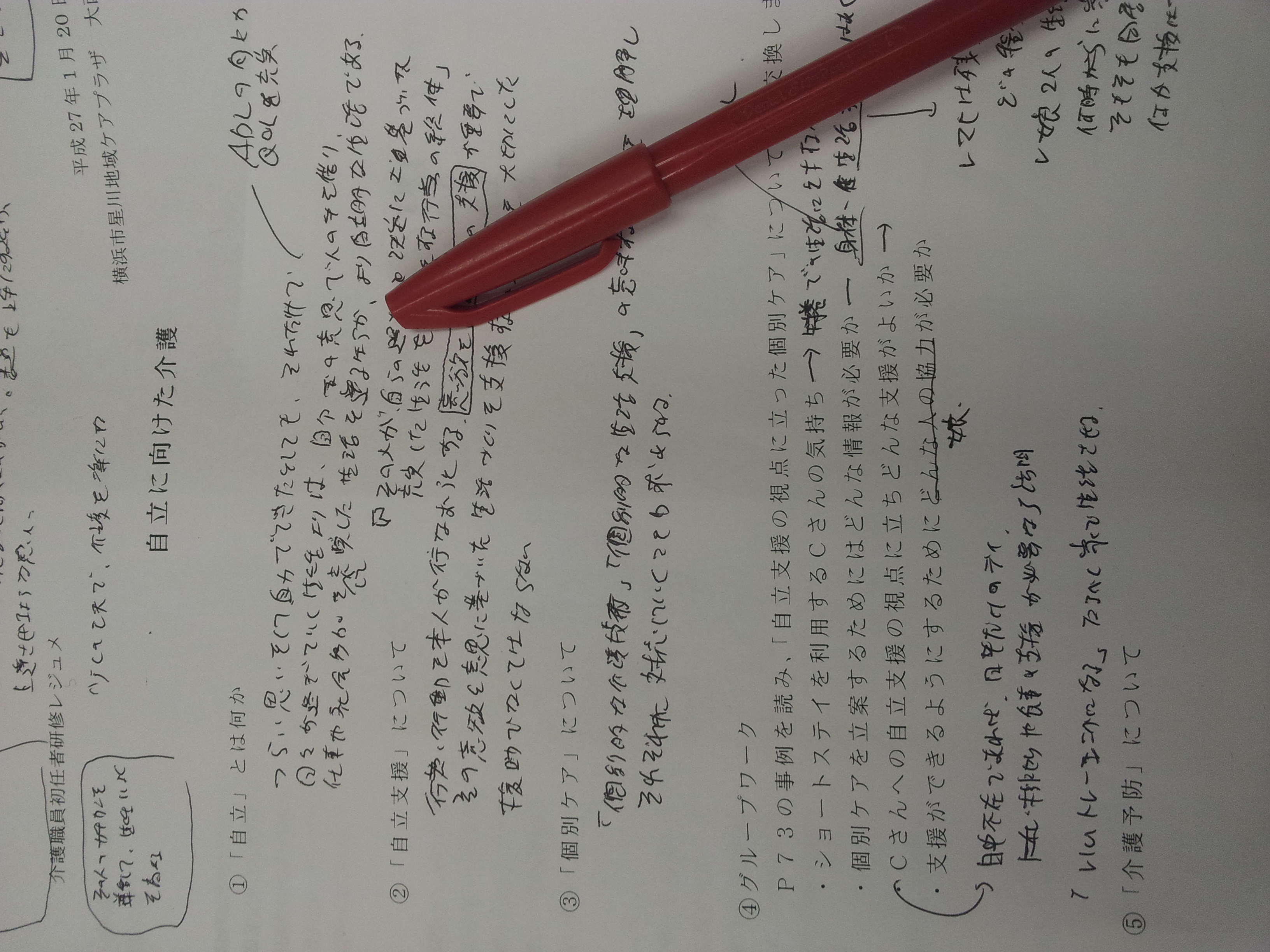 自立に向けた介護